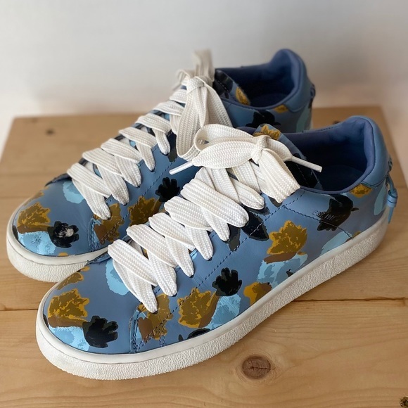 Coach Cornflower Blue Leather Low-top C101 Sneakers Size: 7 - Picture 1 of 7